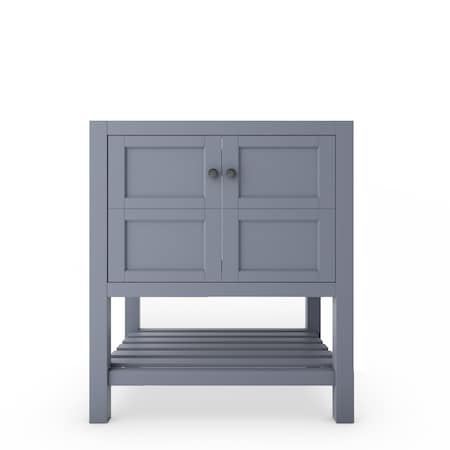 Castello Usa Alicia 30" Gray Vanity Base with Black Handles CB-VEN-30G-BL-VBO